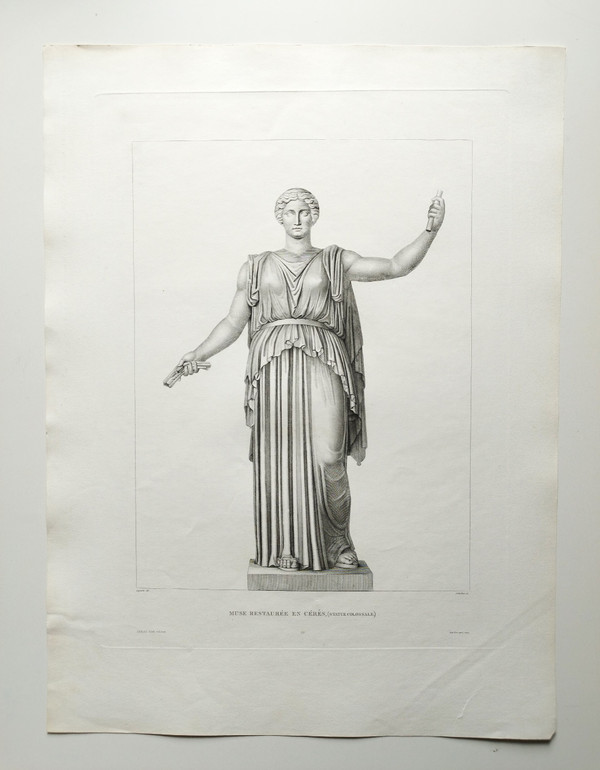 Etching Mythological Engraving Cérés Greek Goddess 19th C Old Print