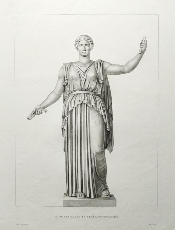 Etching Mythological Engraving Cérés Greek Goddess 19th C Old Print