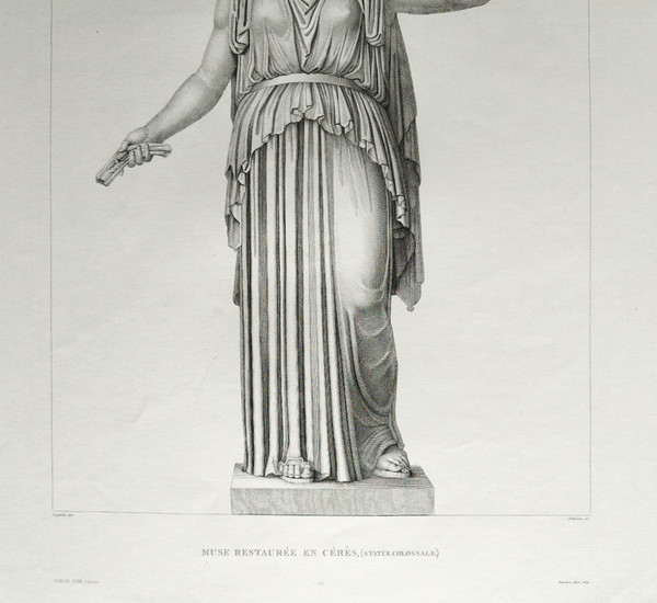 Etching Mythological Engraving Cérés Greek Goddess 19th C Old Print