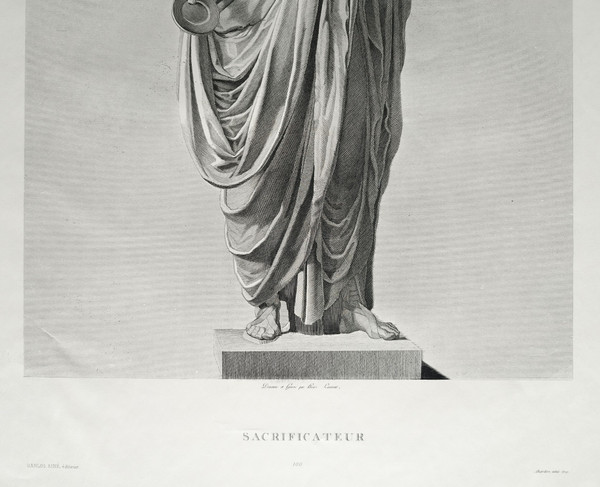 Mythologische Gravurstatue Griechenland 'Antiker Priester 19. Jahrhundert'