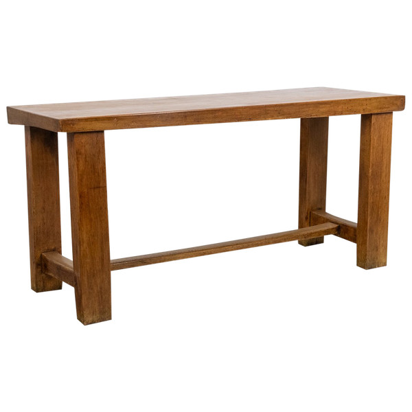 Brutalist style table, or desk, in beech. Circa 1900. LS5710709I