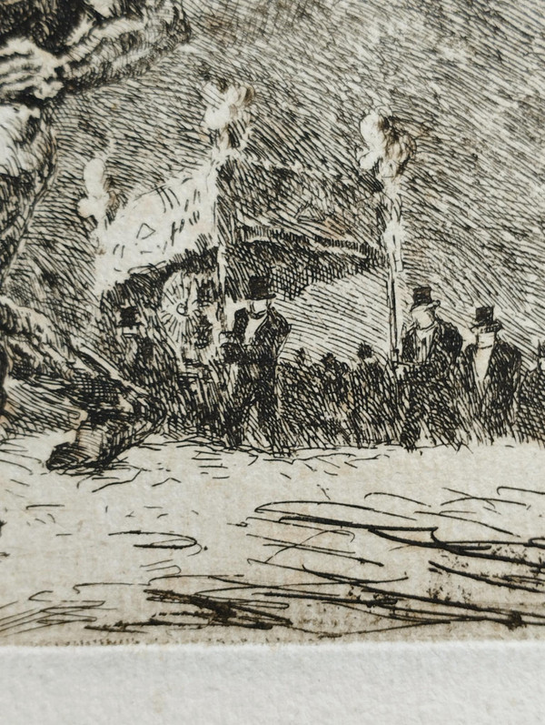 Fantastic etching by Eugène Viala: Virtus