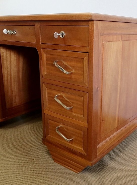  Small Mahogany Middle Desk, Art Deco - 1940s
