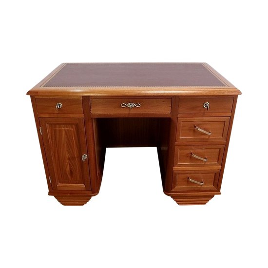  Small Mahogany Middle Desk, Art Deco - 1940s