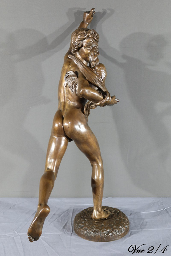 “Vincitore nel combattimento di galli” in bronzo, firmato A. Falguière – 2a parte del XIX secolo