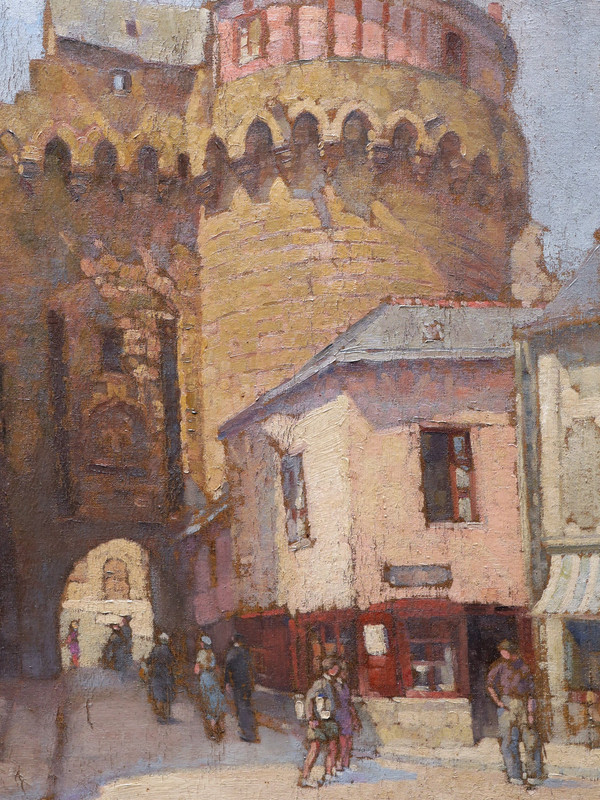 Paul Jean Marie TERPEREAU, Lively scene in front of the Prison Gate in Vannes, Morbihan
