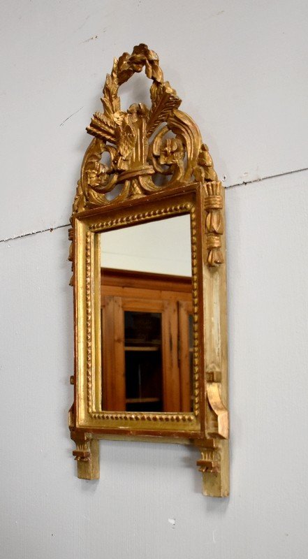  Petit Miroir en Bois Doré, style Louis XVI - 1ère partie XXe 
