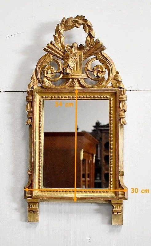  Petit Miroir en Bois Doré, style Louis XVI - 1ère partie XXe 