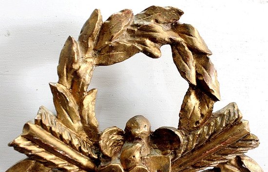  Petit Miroir en Bois Doré, style Louis XVI - 1ère partie XXe 
