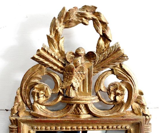 Petit Miroir en Bois Doré, style Louis XVI - 1ère partie XXe 