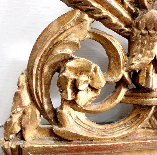  Petit Miroir en Bois Doré, style Louis XVI - 1ère partie XXe 