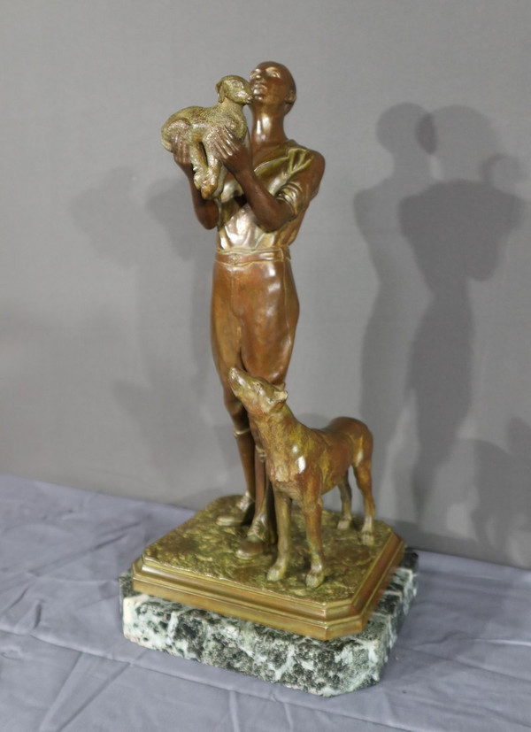Bronzeskulptur mit doppelter Patina – frühes 20. Jahrhundert