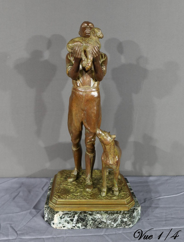 Bronzeskulptur mit doppelter Patina – frühes 20. Jahrhundert