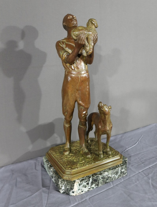 Bronzeskulptur mit doppelter Patina – frühes 20. Jahrhundert