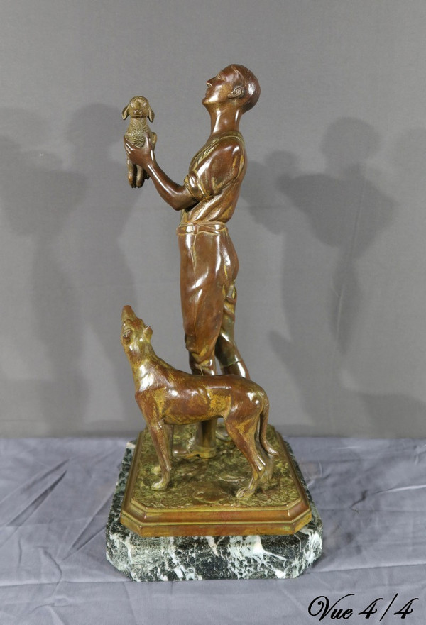 Bronzeskulptur mit doppelter Patina – frühes 20. Jahrhundert