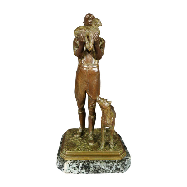 Bronzeskulptur mit doppelter Patina – frühes 20. Jahrhundert
