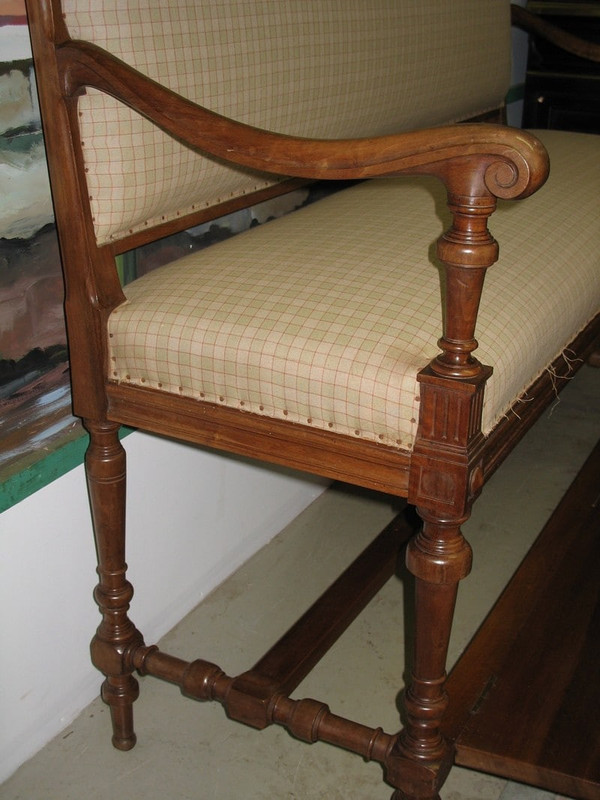 Banquette de Billard en Noyer - XXe