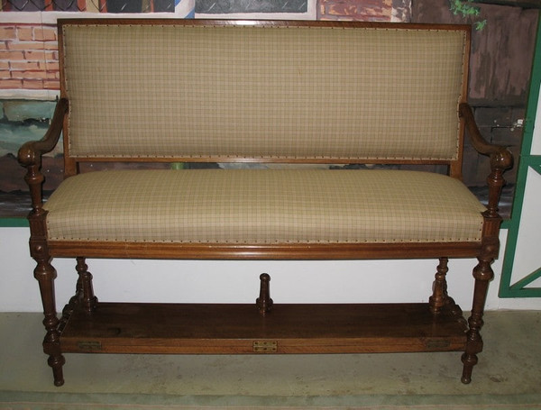 Banquette de Billard en Noyer - XXe