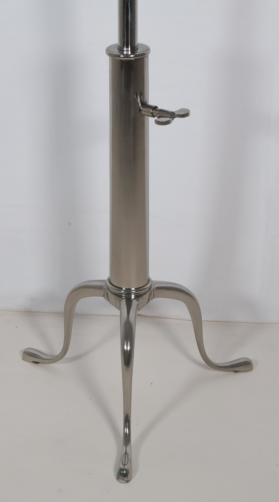 Telescopic pedestal table in chrome metal from the 70s