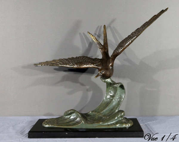 “Il Gabbiano” in bronzo, attribuito a Erget – Inizio XX secolo