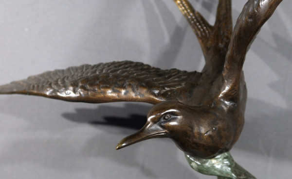“Il Gabbiano” in bronzo, attribuito a Erget – Inizio XX secolo
