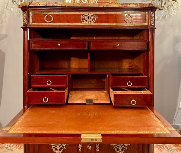 Etienne Levasseur, Secretaire En Acajou Estampillé d'Epoque Louis XVI Vers 1770