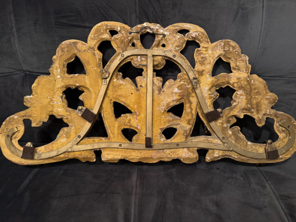 Rare porte-manteau en bois doré, Italie, 19e s.