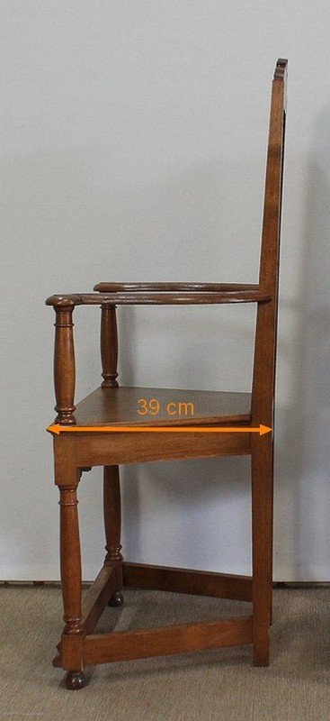  Paire de Fauteuils dits 'Caquetoires' en Chêne Blond, style Renaissance - Fin XIXe 