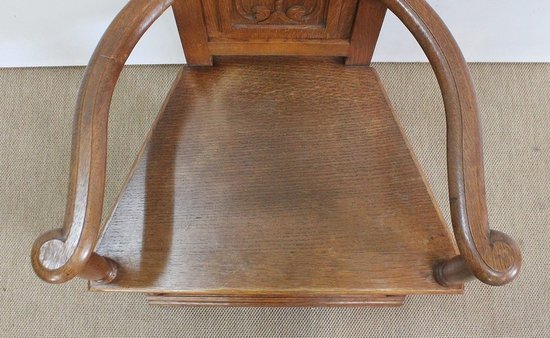  Paire de Fauteuils dits 'Caquetoires' en Chêne Blond, style Renaissance - Fin XIXe 