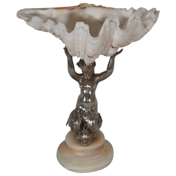 Nereid Stoup With Tridacna Shell 19th Century 