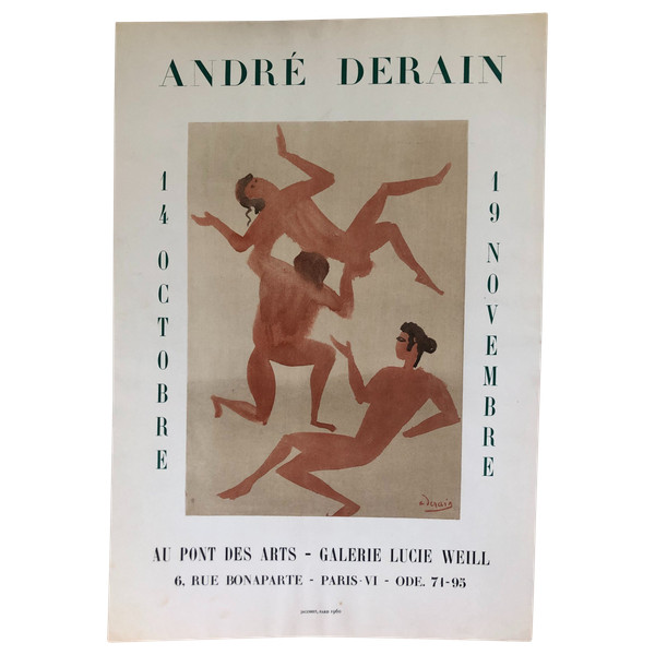 Affiche André Derain Galerie Lucie Weill Paris 1960