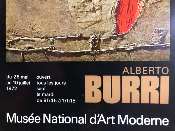 Poster Alberto Burri National Museum of Modern Arts Paris 1972