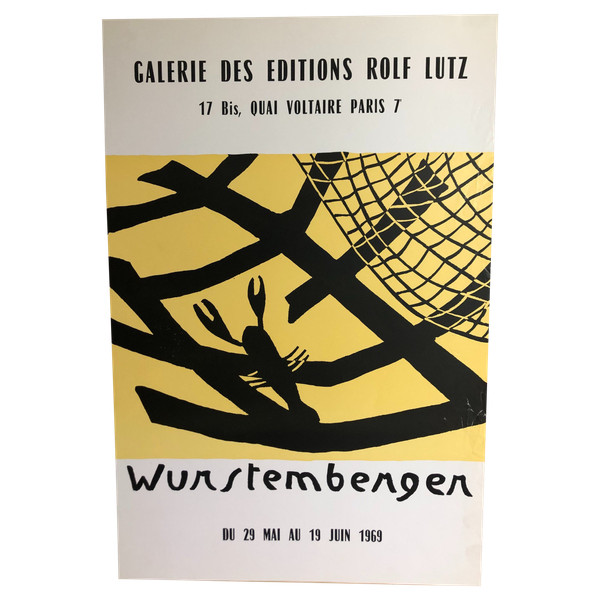 Affiche Wurstemberger Galerie des éditions Rolf Lutz Paris 1969