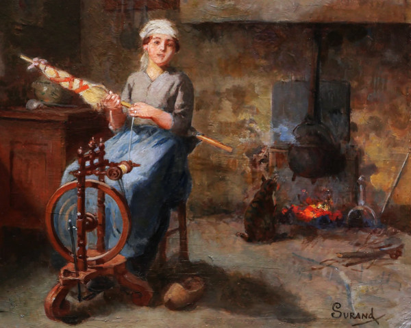 Gustave SURAND, Spinner in an interior
