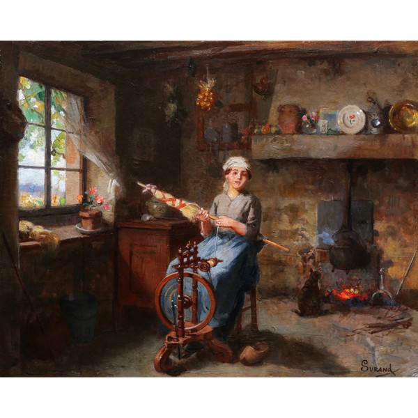 Gustave SURAND, Spinner in an interior