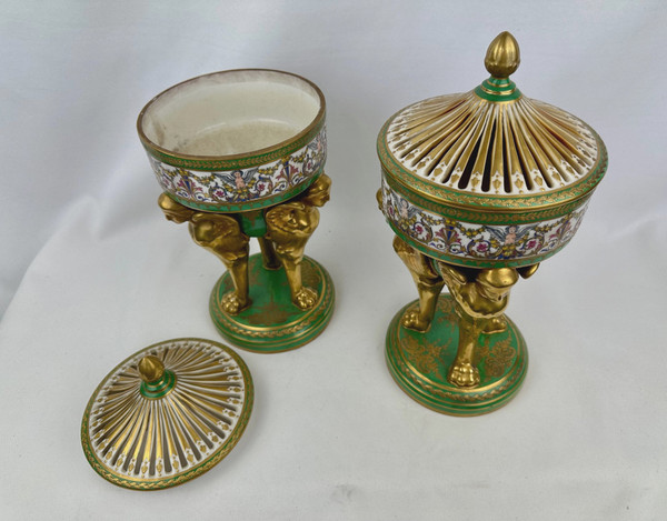 Pair of incense burners, 19th century