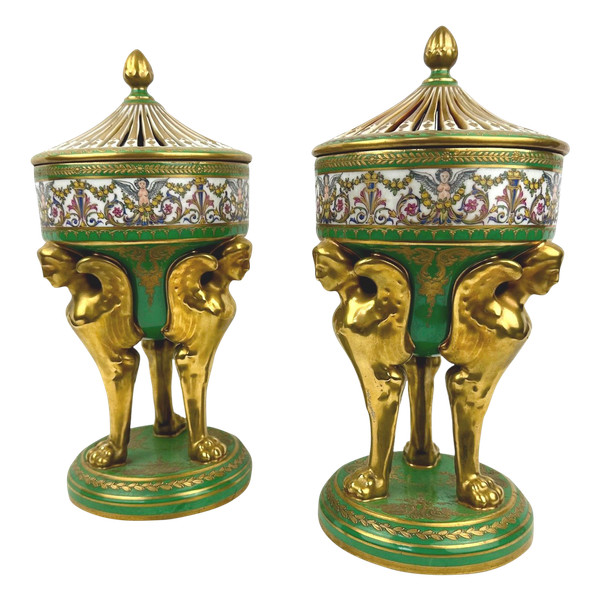 Pair of incense burners, 19th century