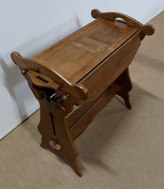 Petite Table à système, en Chêne massif – 1920