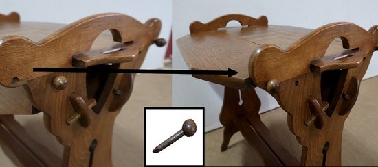 Petite Table à système, en Chêne massif – 1920