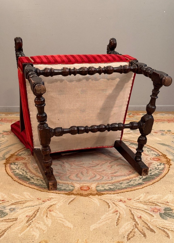 Fauteuil En Noyer d'Epoque Louis XIV XVIIème Siecle