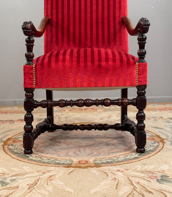 Fauteuil En Noyer d'Epoque Louis XIV XVIIème Siecle