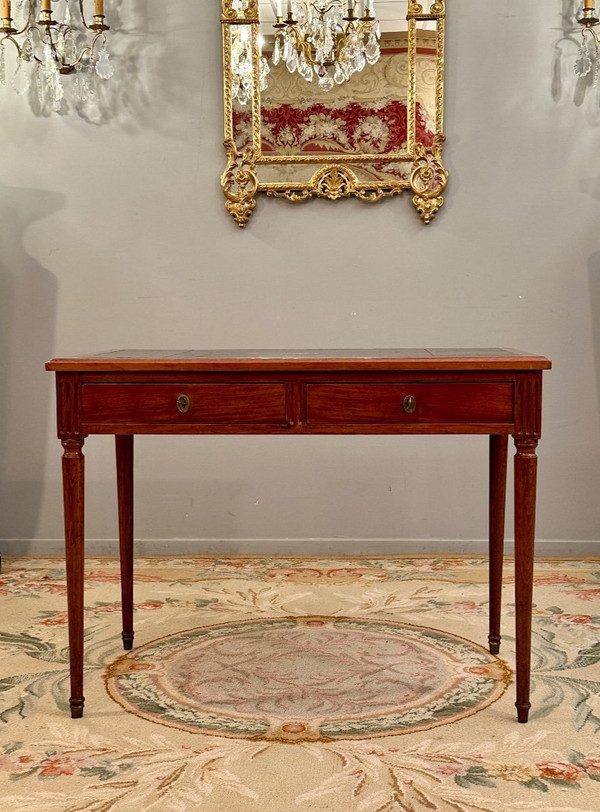 Bureau Plat En Acajou d'Epoque Louis XVI Vers 1780