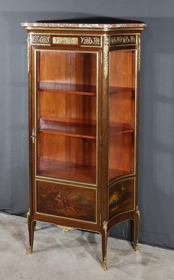 Mahogany display case, Louis XV Louis XVI Transition style - 1900