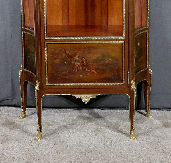 Mahogany display case, Louis XV Louis XVI Transition style - 1900