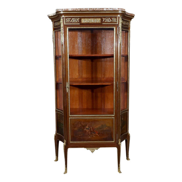Mahogany display case, Louis XV Louis XVI Transition style - 1900