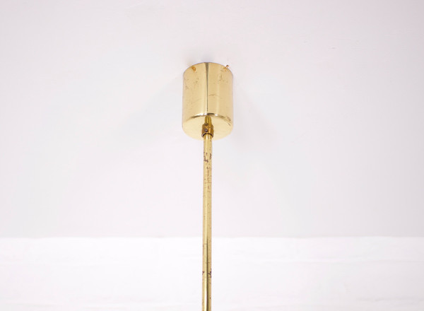 Hanging lamp in glazed ceramic & brass.