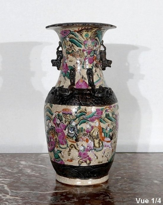  Pair of Nanjing Porcelain Vases, China - Late 19th century