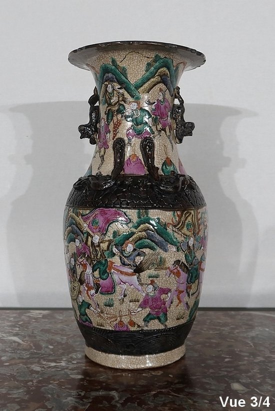  Pair of Nanjing Porcelain Vases, China - Late 19th century
