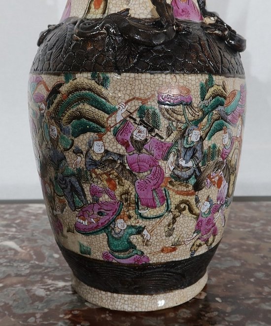  Pair of Nanjing Porcelain Vases, China - Late 19th century