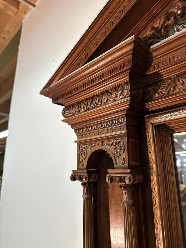 Neo-Renaissance walnut mirror